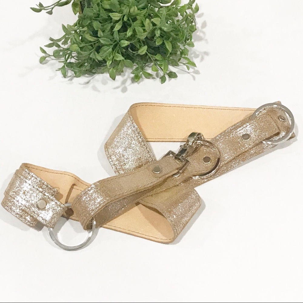 Vin Baker Metallic Adjustable Leather Belt